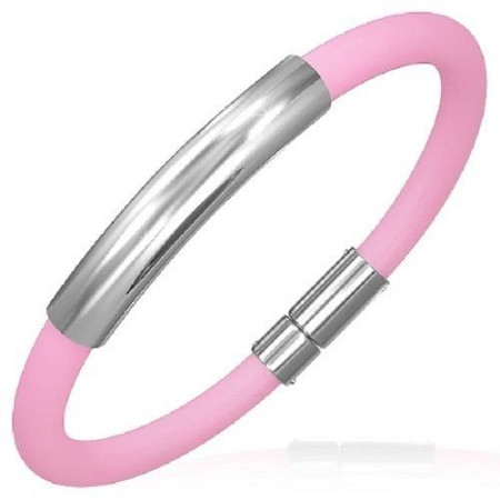 Personalized Quality Pink Rubber Bracelet