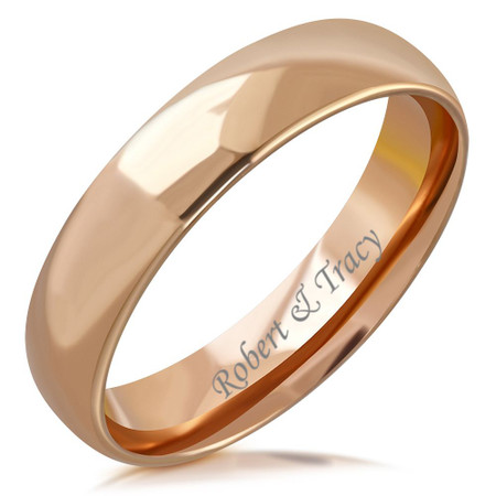 Personalized 6mm Stainless Steel Rose 