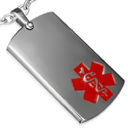 Stainless Steel High Quality Medical ID Pendant Tag