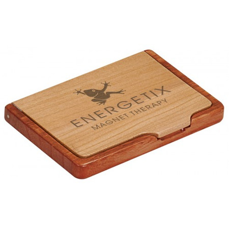 Personalized  Maple / Rosewood Business Card Holder