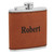 Personalized 6 oz. Dark Brown Leatherette Stainless Steel Flask