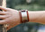 Genuine Brown Leather Wide Cuff Punk Style Bracelet