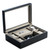  Matte Black Wood Watch Box and Slots for Rings and Cufflinks
