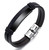 Personalized PU Leather with Stainless Steel ID Bracelet