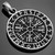 Personalized Pewter 2-Tone Vegvisir Runic Viking Compass Charm Pendant