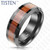Personalized Wood Inlaid Beveled Edge Tungsten Titanium Alloy Ring