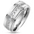 Personalized Stepped Edge Brushed Finish Stainless Steel Eternity Ring 