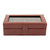 Personalized Leather 12 Cufflink Box with Glass Top and Snap Closure