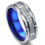 Personalized Stainless Steel 8mm Two Tone Blue Ring