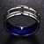 Personalized Stainless Steel 8mm Two Tone Blue Ring