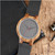 Personalized Natural  Bamboo Wood Watch with Genuine Black Leather