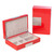 Personalized Lacquered "Red" Wood Valet Box with Stainless Steel Accents