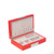 Personalized Lacquered "Red" Wood Valet Box with Stainless Steel Accents