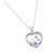 Sterling Silver Rhodium Plated Birthstone Heart Pendant