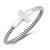 Silver Ring - Sideways Cross Rope Style Band