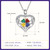 Personalized Genuine 925 Sterling Silver Four Hearts Birthstone Necklace