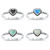 Quality 925 Sterling Silver Heart Ring with Opal