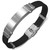  Personalized Stainless Steel With Rubber ID Bracelet