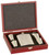 6 oz Stainless Steel Flask Set in Wood Presentation Box