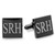 Shiny Black Square Stainless Steel Cufflinks - Free Engraving