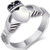 Stainless Steel Claddagh Ring with CZ - Free Engraving
