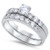 Personalized Sterling Silver With CZ Wedding Ring Set