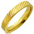 4mm Stainless Steel Gold Color Grooved Comfort Fit Band Ring