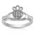  Quality Sterling Silver with Clear CZ Claddagh Ring