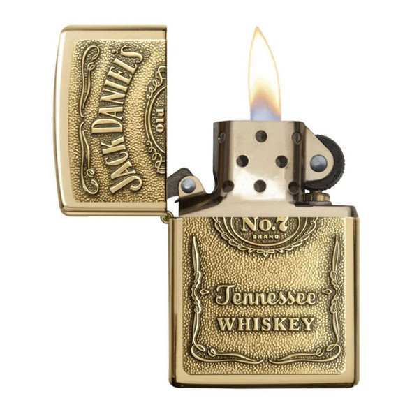 Jack Daniel's High Polish Brass Genuine Zippo Lighter Jack Daniel's High Polish Brass Genuine Zippo Lighter