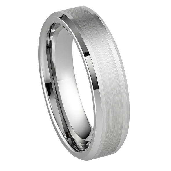 6mm Personalized Quality White Tungsten Ring - FREE Engraving! 6mm Personalized Quality White Tungsten Ring - FREE Engraving!