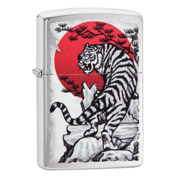 Asian Tiger Design Genuine Zippo Lighter - Free Engraving Asian Tiger Design Genuine Zippo Lighter - Free Engraving