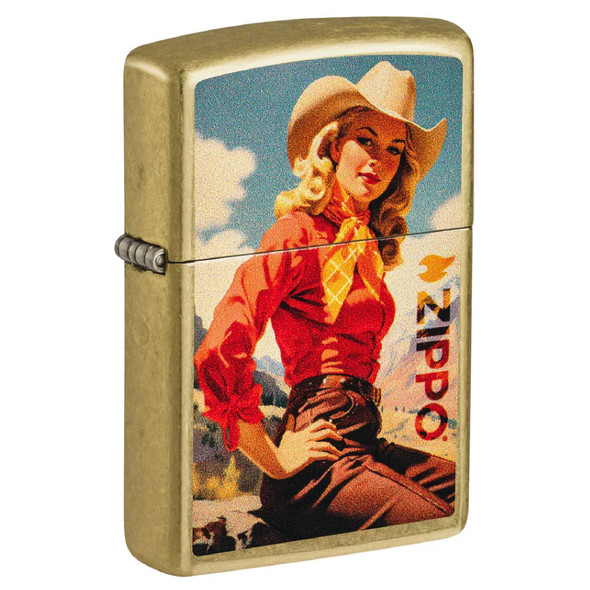 Genuine Zippo Rancher Design Lighter On Classic Street Brass Genuine Zippo Rancher Design Lighter On Classic Street Brass