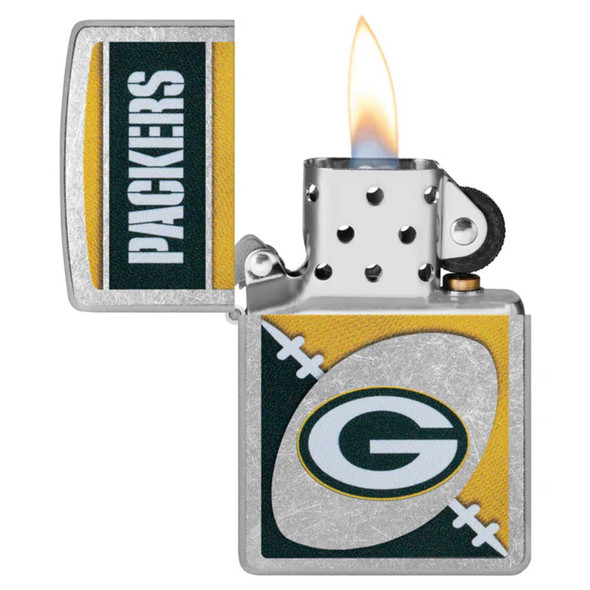 NFL Green Bay Packers Chrome Logo Design Genuine Zippo Lighter