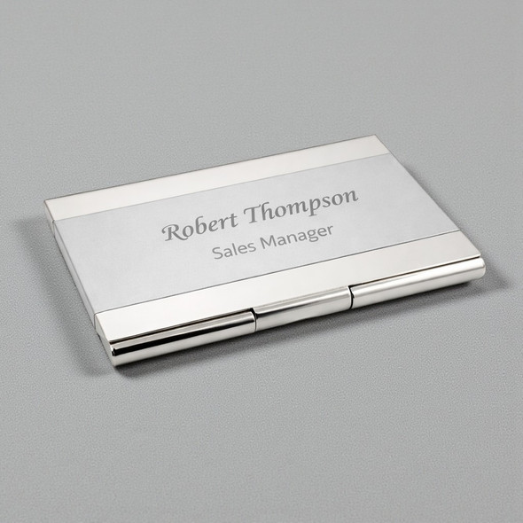 Personalized Stainless Steel Business Card Holder – Custom Engraved Professional Name Case