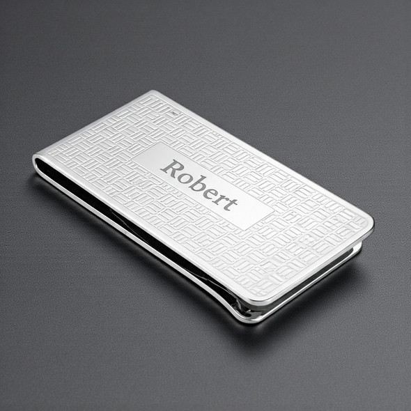Personalized Stainless Steel Money Clip – Custom Engraved Slim Wallet for Men