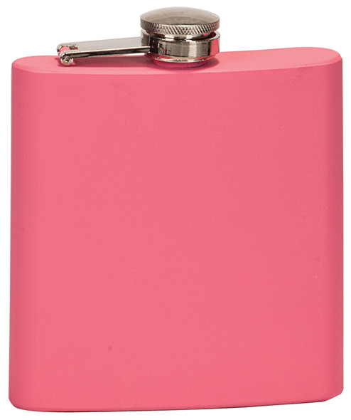 6 oz Matte Pink Laserable Stainless Steel Flask