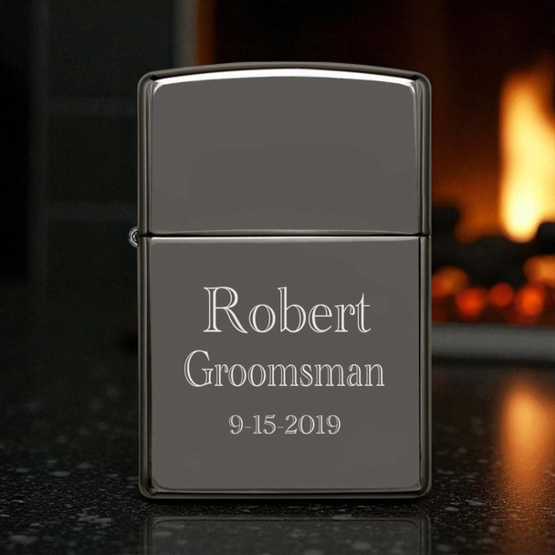 Personalized Zippo Black Ice Lighter - Free Engraving Personalized Zippo Black Ice Lighter - Free Engraving