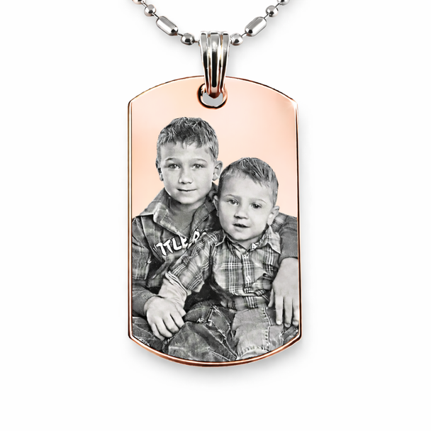 Personalized Stainless Steel Photo Dog Tag Pendant