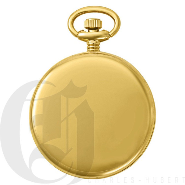 Gold-Plated Open Face Quartz Charles Hubert Pocket Watch