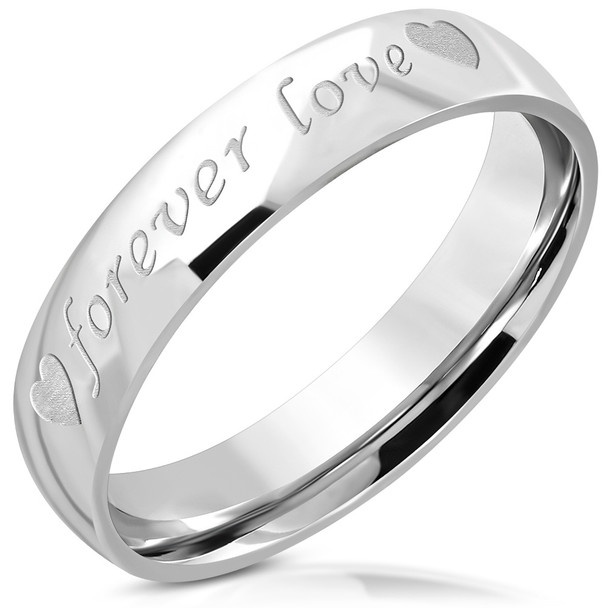still♡ページ Personalized Stainless Steel Ring: Forever Love Comfort Fit