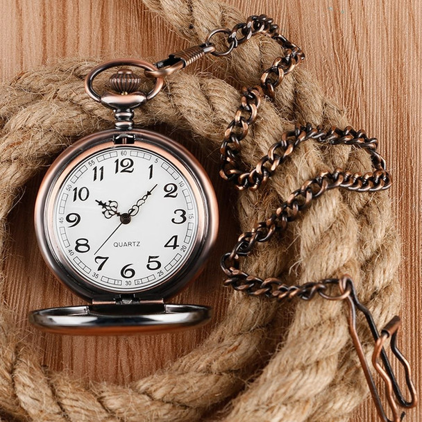 Quartz Movement Red Copper Antique Pocket Watch