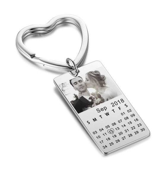 Personalized Custom Photo Key chain with Date