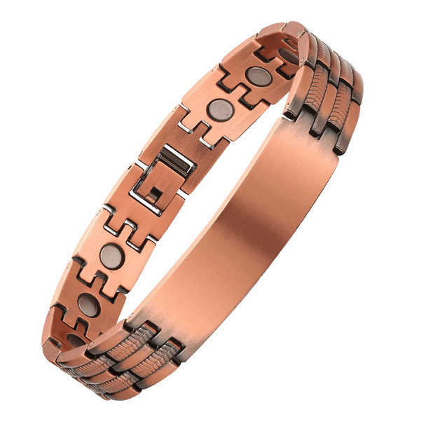 Personalized Quality Magnetic Copper ID Bracelet