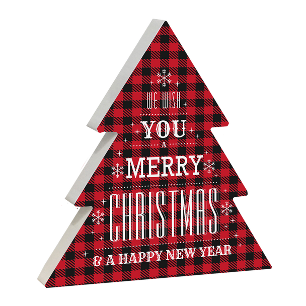 Personalized with Color Image Christmas Tree Photo Block