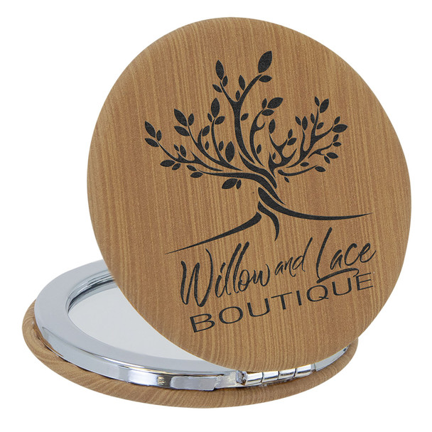 Personalized Quality Leatherette Compact Mirror