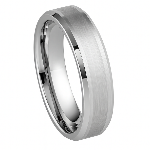 6mm Personalized Quality White Tungsten Ring - FREE Engraving!