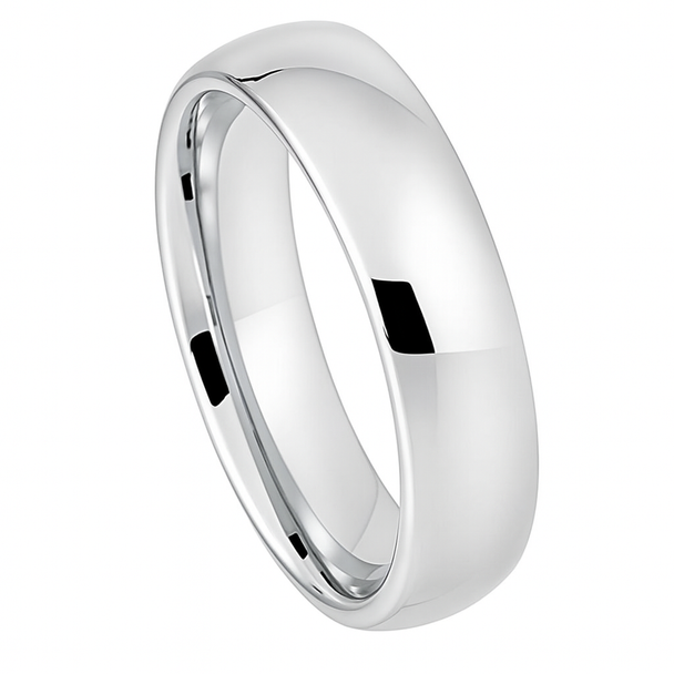 Quality High Polish White Tungsten Ring - FREE Engraving!
