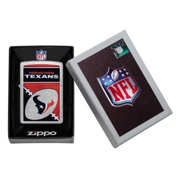 NFL Houston Texans Chrome Logo Design Genuine Zippo Lighter