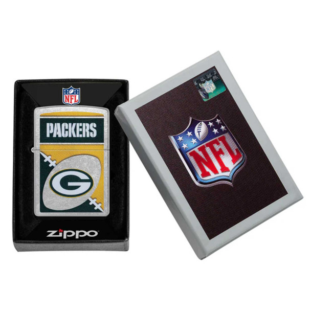 NFL Green Bay Packers Chrome Logo Design Genuine Zippo Lighter