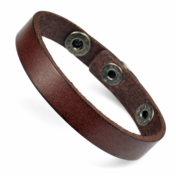 Personalized Genuine Brown Leather Bracelet